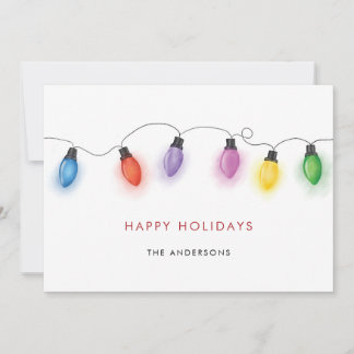 Colorful Christmas Bulbs Holiday Card シーズンカード