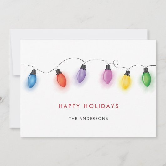 Colorful Christmas Bulbs Holiday Card シーズンカード (正面)