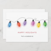 Colorful Christmas Bulbs Holiday Card シーズンカード (正面/裏面)