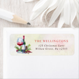 Colorful Christmas Cocktail Party Return Address ラベル