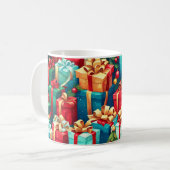 Colorful Christmas Gifts,  Holiday Tree Pattern  コーヒーマグカップ (正面左)
