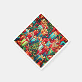 Colorful Christmas Gifts, Holiday Tree Pattern スタンダードカクテルナプキン (角)