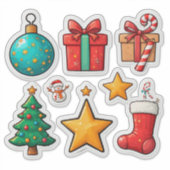 🎄 Colorful Christmas Holiday Elements Set ✨ シール (正面)