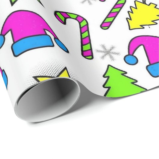 Colorful Christmas Holiday Seamless Pattern ラッピングペーパー (ロールコーナー)