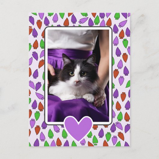 Colorful Christmas Lights Cat  ポストカード (正面)