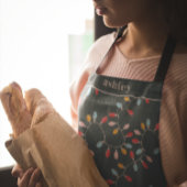 Colorful Christmas Lights | Personalized Holiday エプロン