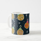 Colorful Christmas Ornament Pattern Mug コーヒーマグカップ (正面左)
