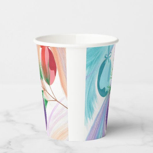 Colorful Christmas Ornaments Paper Cups 紙コップ (左)