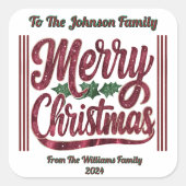 Colorful Christmas Sticker for Celebrations スクエアシール (正面)