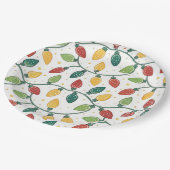 Colorful Christmas String Lights Pattern  ペーパープレート (アングル)