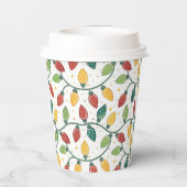 Colorful Christmas String Lights Pattern  紙コップ (裏面)