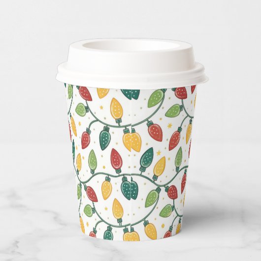 Colorful Christmas String Lights Pattern  紙コップ (右)