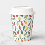 Colorful Christmas String Lights Pattern  紙コップ (正面)