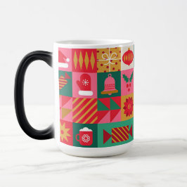 Colorful Christmas Themed Grid Of Holiday Icons モーフィングマグカップ