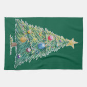 Colorful Christmas Tree キッチンタオル (横)
