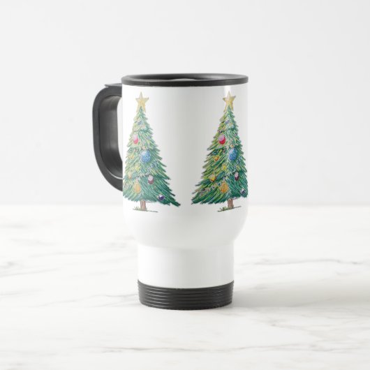 Colorful Christmas Tree トラベルマグ (正面左)