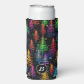 Colorful Christmas Tree Glow In Dark Forest スリム缶クーラー (Seltzer正面)