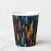 Colorful Christmas Tree Glow In Dark Forest 紙コップ (裏面)