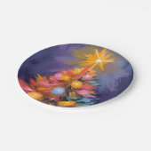 Colorful Christmas Tree Lights Watercolor ペーパープレート (アングル)