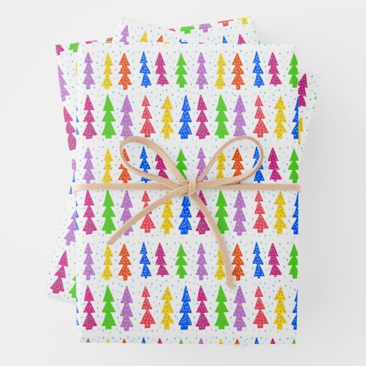 Colorful Christmas Tree Pop Art ラッピングペーパーシート (インサイチュ)