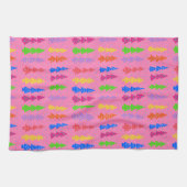 Colorful Christmas Tree Pop Art Pink キッチンタオル (横)