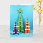 Colorful Christmas Trees カード (黄色い花)