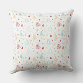 Colorful Christmas Trees & Stars Pillow  クッション (裏面)