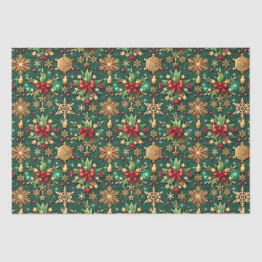 Colorful Christmas Vibe Festive Pattern 薄葉紙 (正面)