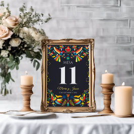 Colorful Cinco de Mayo Fiesta Spanish Wedding テーブルナンバー
