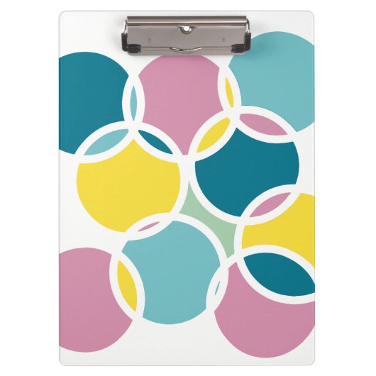 Colorful Circle Design – Fun Geometric Print クリップボード (正面)