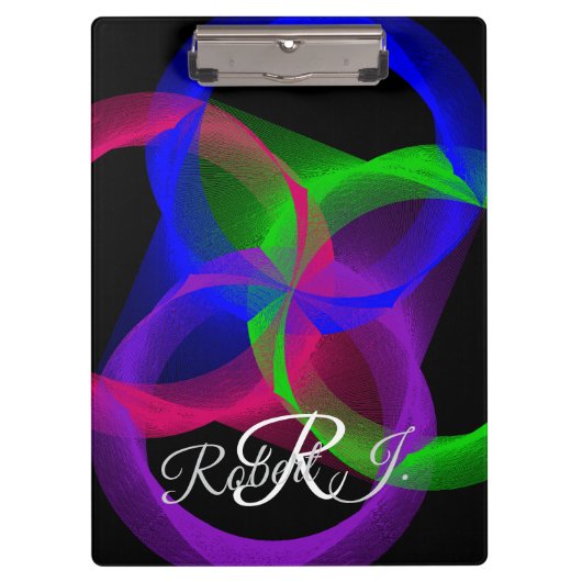 Colorful Circular Blend Geometric Clipboard クリップボード (正面)
