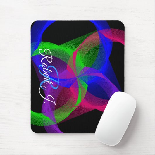 Colorful Circular Blend Geometric Mouse Pad マウスパッド (マウス)