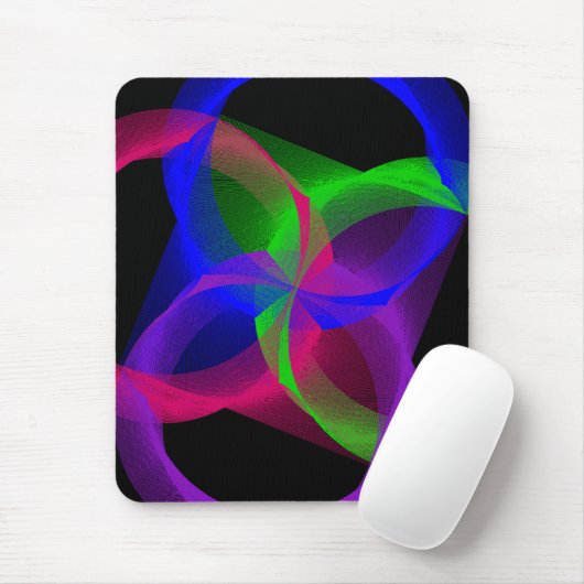 Colorful Circular Blend Geometric Mouse Pad マウスパッド (マウス)
