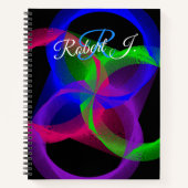 Colorful Circular Blend Geometric Spiral Notebook ノートブック (正面)