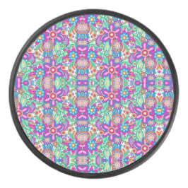 Colorful circular floral pattern with symmetrical  アイスホッケーパック