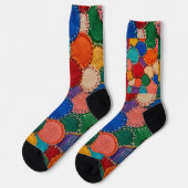 Colorful Circular Patchwork Sock Design ソックス (左)