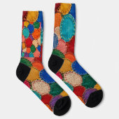 Colorful Circular Patchwork Sock Design ソックス (右)