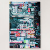 Colorful City of Tokyo Japan at Night Poster ジグソーパズル (縦)