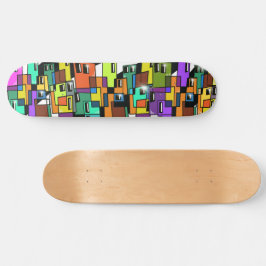 Colorful Cityscape Skateboard Deck スケートボード