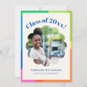 Colorful Class 2026 Flower Frame Photo Graduation 案内状 (正面)