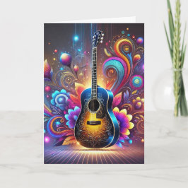 Colorful Classical Guitar Birthday Card シーズンカード