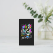Colorful Clef Music Note Musician Pianist 名刺 (スタンド正面)