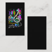 Colorful Clef Music Note Musician Pianist 名刺 (正面/裏面)