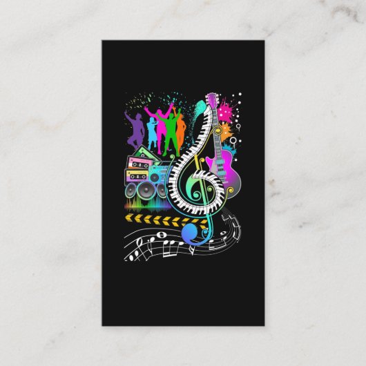 Colorful Clef Music Note Musician Pianist 名刺 (正面)