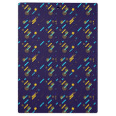 Colorful clipboard featuring a dark blue backgroun クリップボード (裏面)