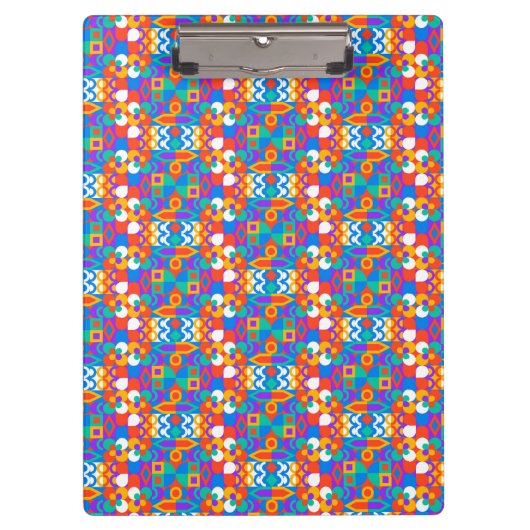 Colorful clipboard with a vibrant geometric  クリップボード (正面)