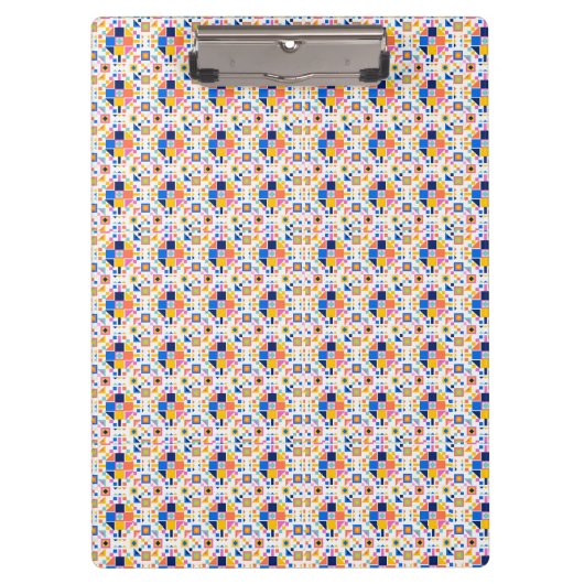 Colorful clipboard with geometric pattern  クリップボード (正面)