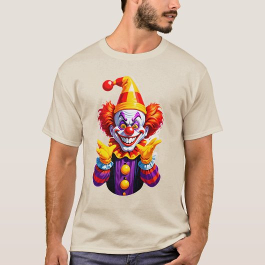 Colorful Clown Character In Bright Costume Tシャツ (正面)
