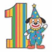 Colorful Clown With Rainbow Number シール (正面)