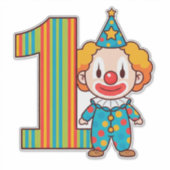 Colorful Clown With Rainbow Number シール (正面)